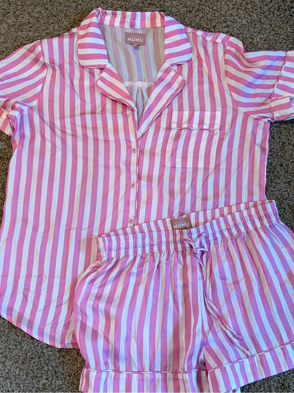 Show Me Your Mumu pajama set size medium pink stripe